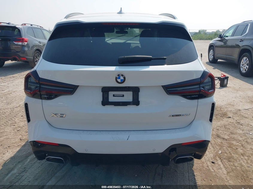 2022 BMW X3 xDrive30I VIN: 5UX53DP06N9J94450 Lot: 45635453