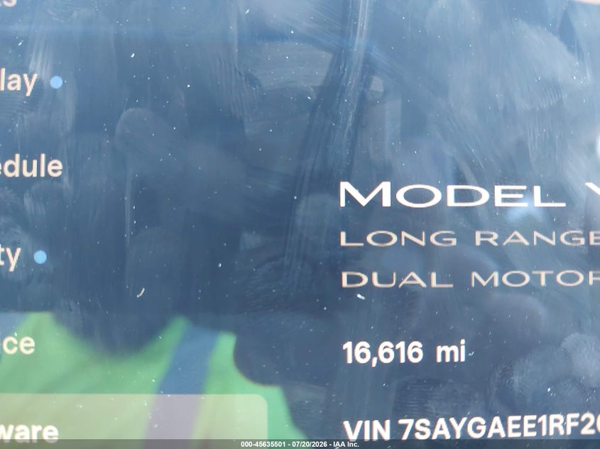 2024 Tesla Model Y Long Range Dual Motor All-Wheel Drive VIN: 7SAYGAEE1RF204462 Lot: 45635501