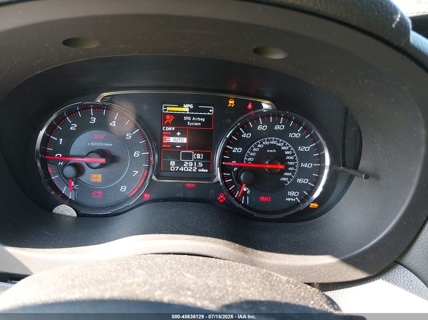 2019 Subaru Wrx Sti VIN: JF1VA2R61K9818735 Lot: 45636129
