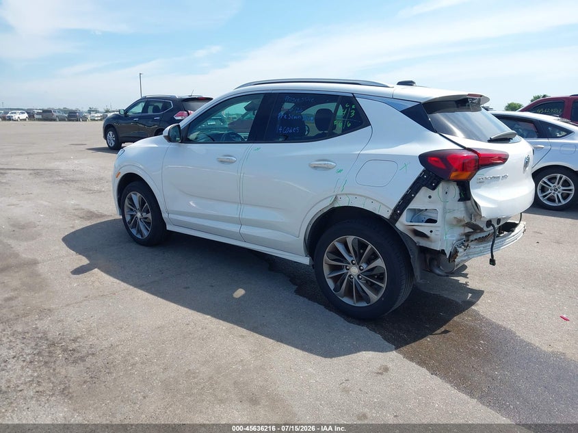 Vin: kl4mmgsl8mb040434, lot: 46134717, buick encore gx awd essence 20213