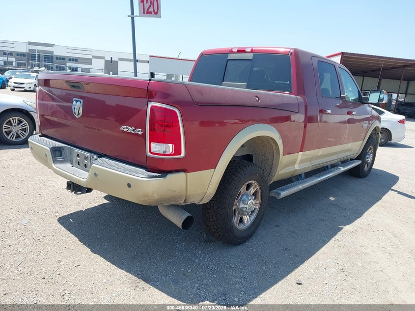 Vin: 3c6ur5pl6dg550798, lot: 46134841, ram 2500 laramie longhorn 20134