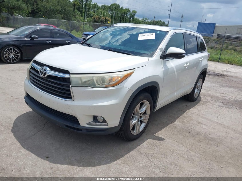 Vin: 5tdykrfhxgs135251, lot: 46135200, toyota highlander limited v6 20162