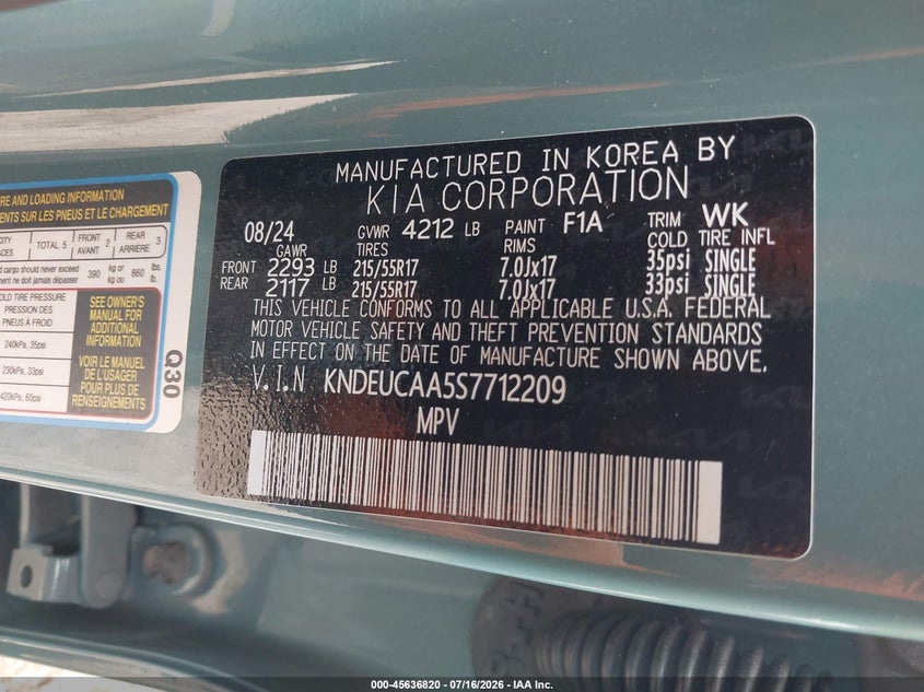 2025 Kia Seltos S VIN: KNDEUCAA5S7712209 Lot: 45636820