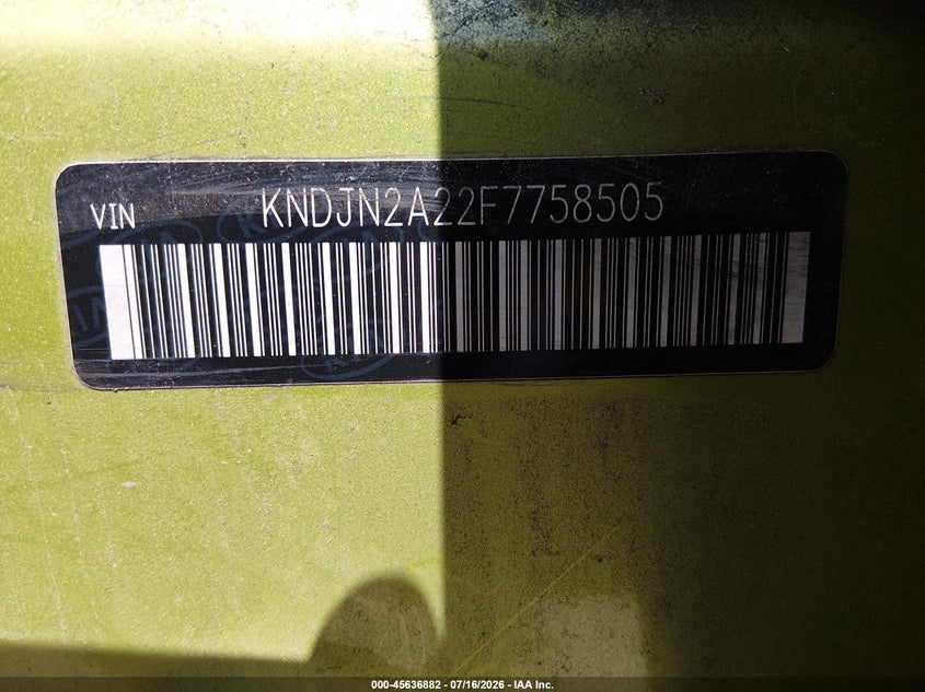 2015 Kia Soul VIN: KNDJN2A22F7758505 Lot: 45636882