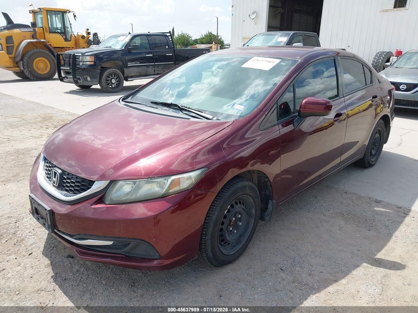 2014 Honda Civic, Затопление, IAAI, VIN 19XFB2F55EE038051 — фото 2