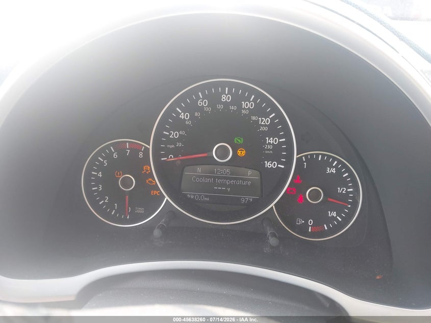 2012 VOLKSWAGEN BEETLE HATCHBACK 2.0L I-4 DI, DOHC, VVT, TURBO, 200HP