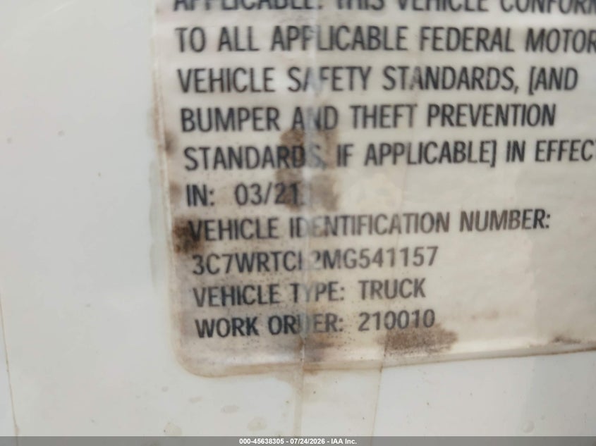 2021 RAM 3500 CHASSIS auction photo 8