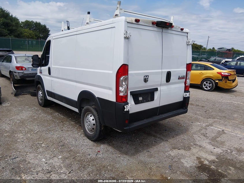Vin: 3c6trvng3ke524363, lot: 46136881, ram promaster 1500 low roof 118 wb 20193
