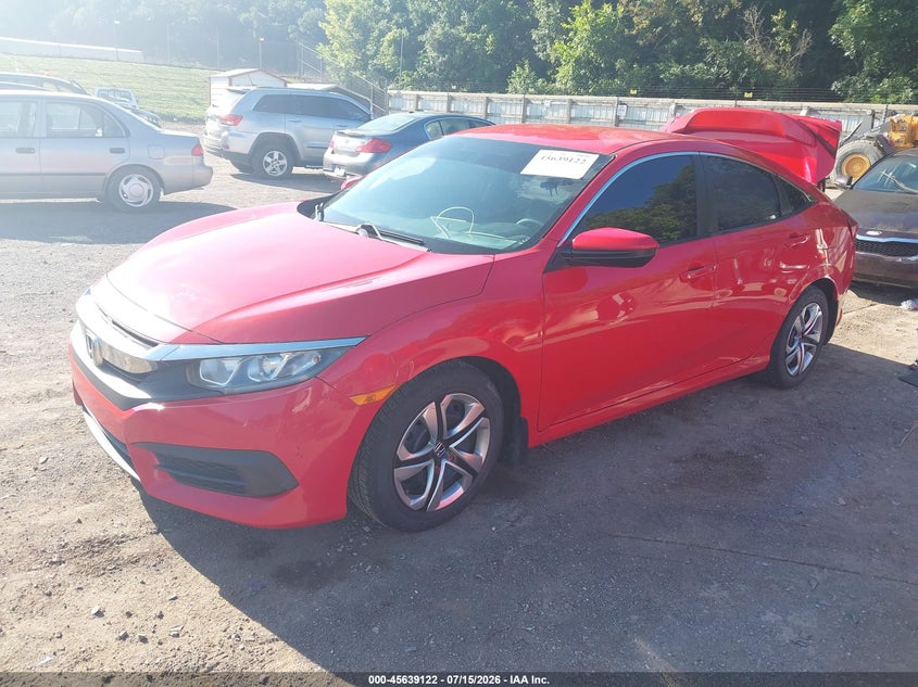 2017 Honda Civic, Rear, IAAI, VIN 2HGFC2F57HH504764 — photo 2