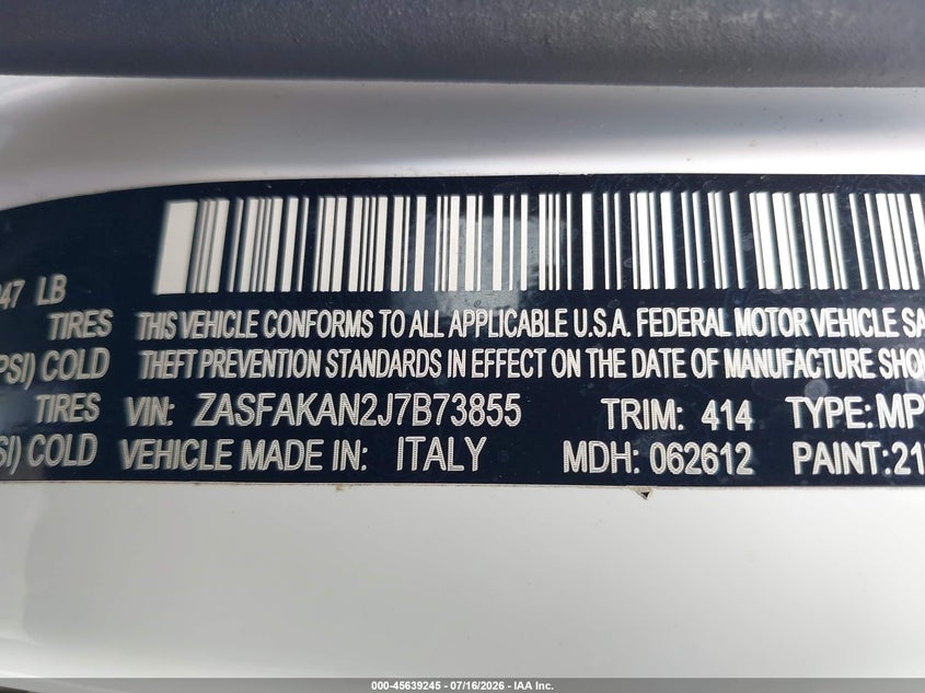 2018 Alfa Romeo Stelvio Awd VIN: ZASFAKAN2J7B73855 Lot: 45639245