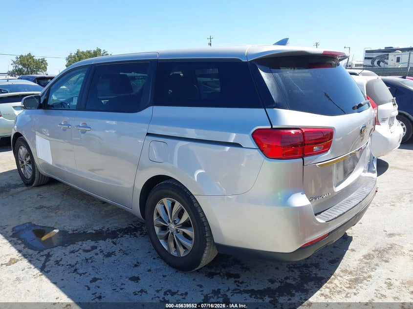 Vin: kndmb5c1xm6667223, lot: 46138058, kia sedona lx 20213
