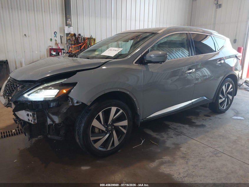 Vin: 5n1az2cs3nc116068, lot: 46138074, nissan murano sl intelligent awd 20222