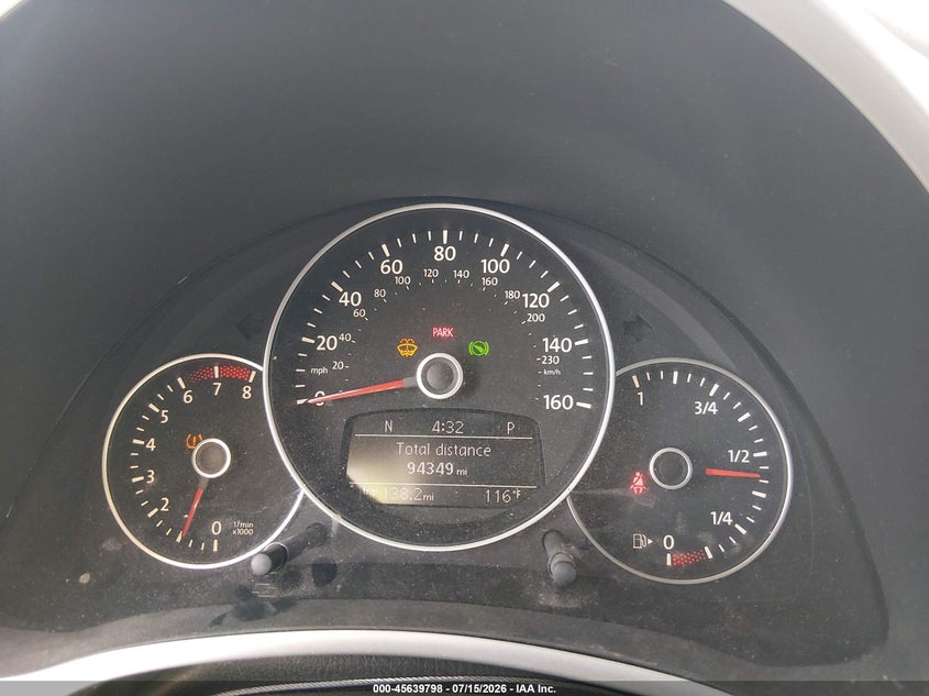 2012 Volkswagen Beetle 2.5L VIN: 3VWJP7AT1CM654232 Lot: 45639798