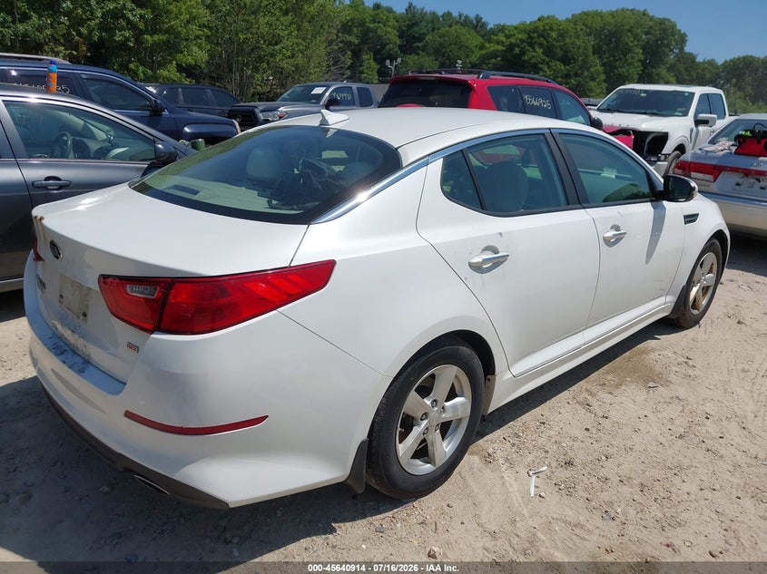 Vin: knagm4a78e5521495, lot: 46139437, kia optima lx 20144