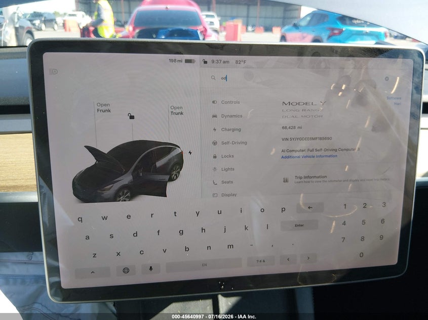 2021 Tesla Model Y Long Range Dual Motor All-Wheel Drive VIN: 5YJYGDEE6MF185690 Lot: 45640997