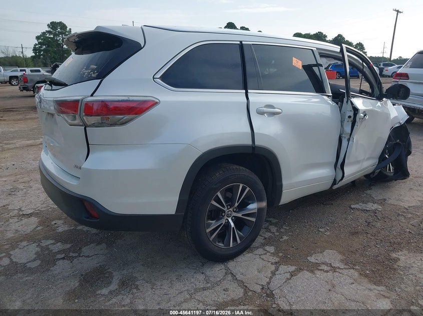 Vin: 5tdkkrfh9gs124165, lot: 46139720, toyota highlander xle v6 20164