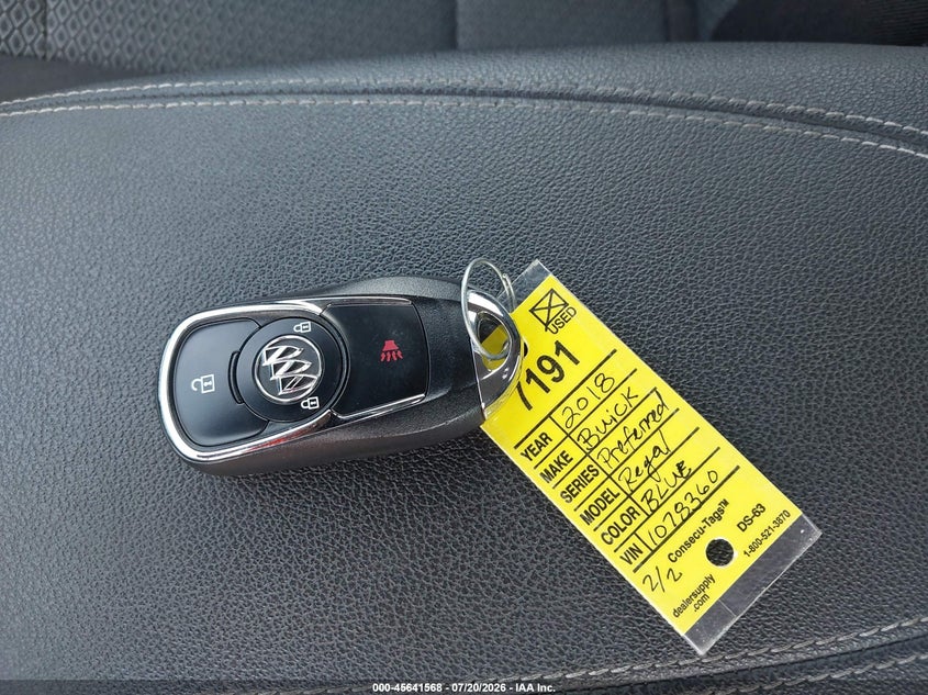 2018 Buick Regal Sportback Preferred VIN: W04GL6SXXJ1078360 Lot: 45641568