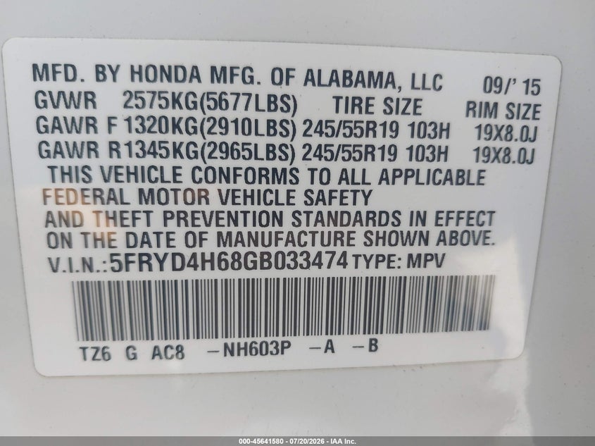 2016 Acura Mdx Technology Entertainment Packages/Technology, Entertainment Acurawatch Plus Packages VIN: 5FRYD4H68GB033474 Lot: 45641580