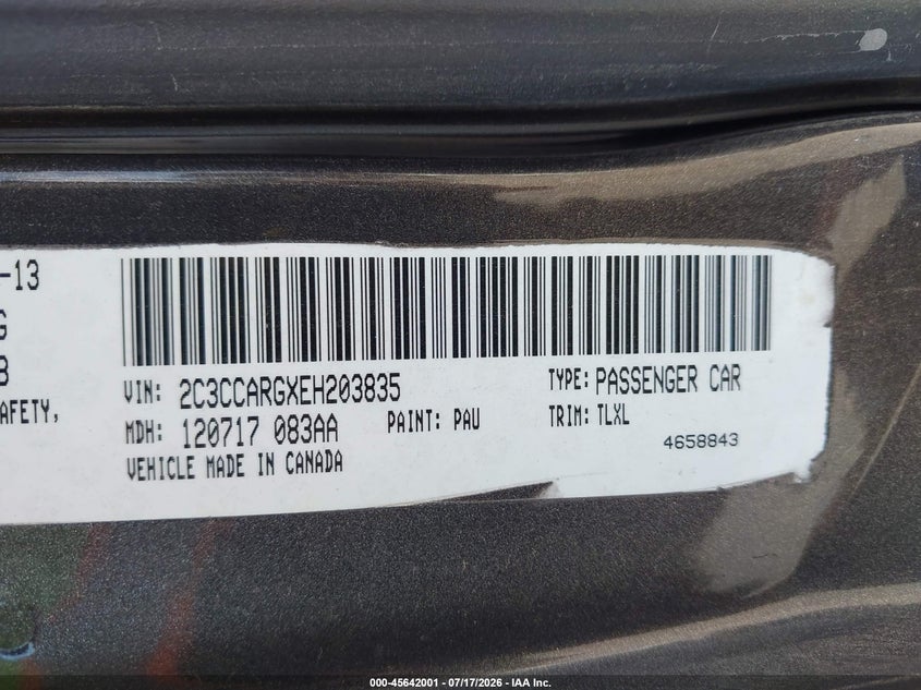 2014 Chrysler 300 VIN: 2C3CCARGXEH203835 Lot: 45642001