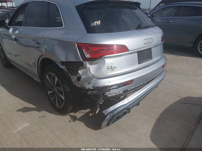 2022 Audi Q5 Premium Plus 45 Tfsi S Line Quattro S Tronic VIN: WA1EAAFY6N2124608 Lot: 45642158