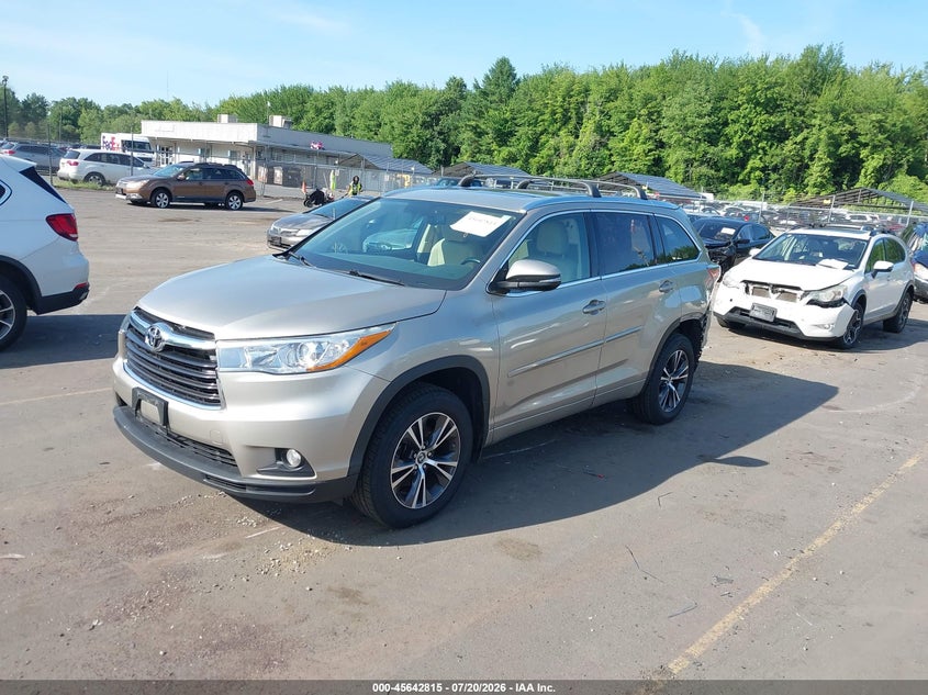Vin: 5tdjkrfh4gs294364, lot: 46141338, toyota highlander xle v6 20162