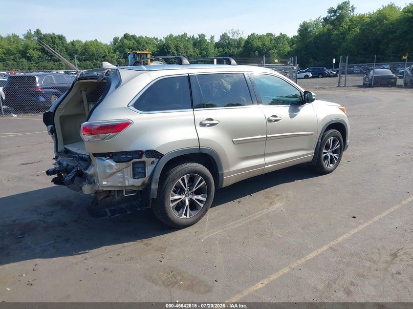 Vin: 5tdjkrfh4gs294364, lot: 46141338, toyota highlander xle v6 20164