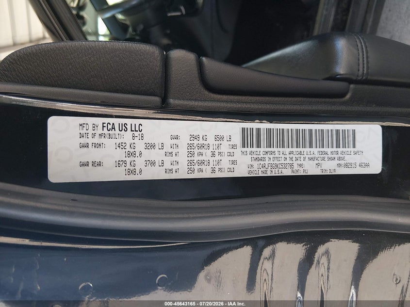2019 Jeep Grand Cherokee Limited 4X4 VIN: 1C4RJFBG9KC532785 Lot: 45643165