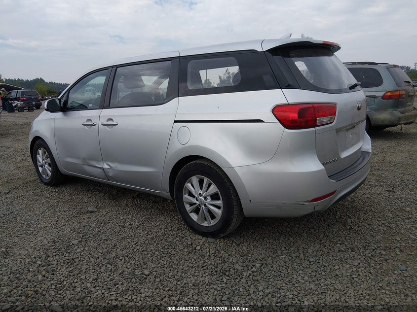 Vin: kndma5c14g6182664, lot: 46141735, kia sedona l 20163