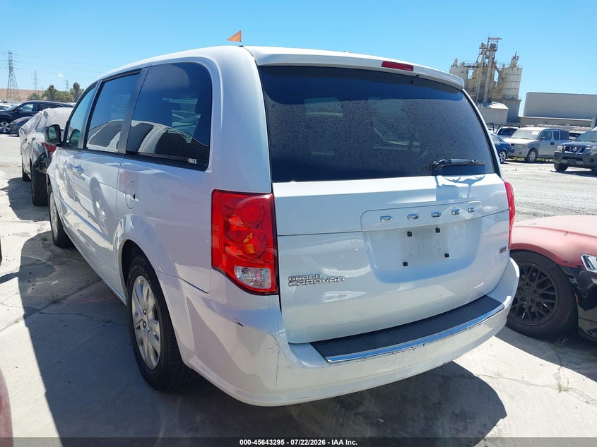 Vin: 2c4rdgbg6gr318378, lot: 46141819, dodge grand caravan se 20163