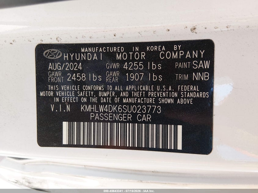 2025 Hyundai Elantra N VIN: KMHLW4DK6SU023773 Lot: 45643341