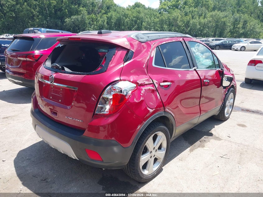 Vin: kl4cjbsb6fb127959, lot: 46142417, buick encore convenience 20154