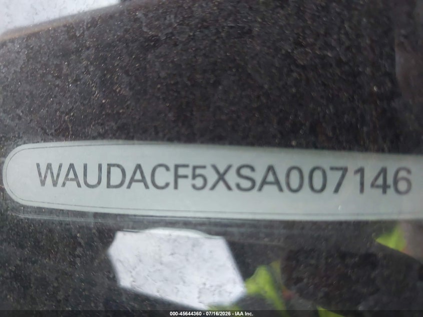 2025 Audi A5 Sportback Premium 45 Tfsi S Line Quattro S Tronic VIN: WAUDACF5XSA007146 Lot: 45644360