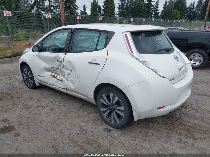 Vin: 1n4bz0cp9gc311187, lot: 46142890, nissan leaf sv 20163