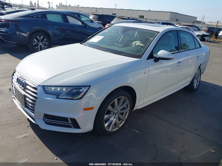 Vin: waukmaf47jn019711, lot: 46143088, audi a4 2.0t tech ultra premium/2.0t ultra premium 20182