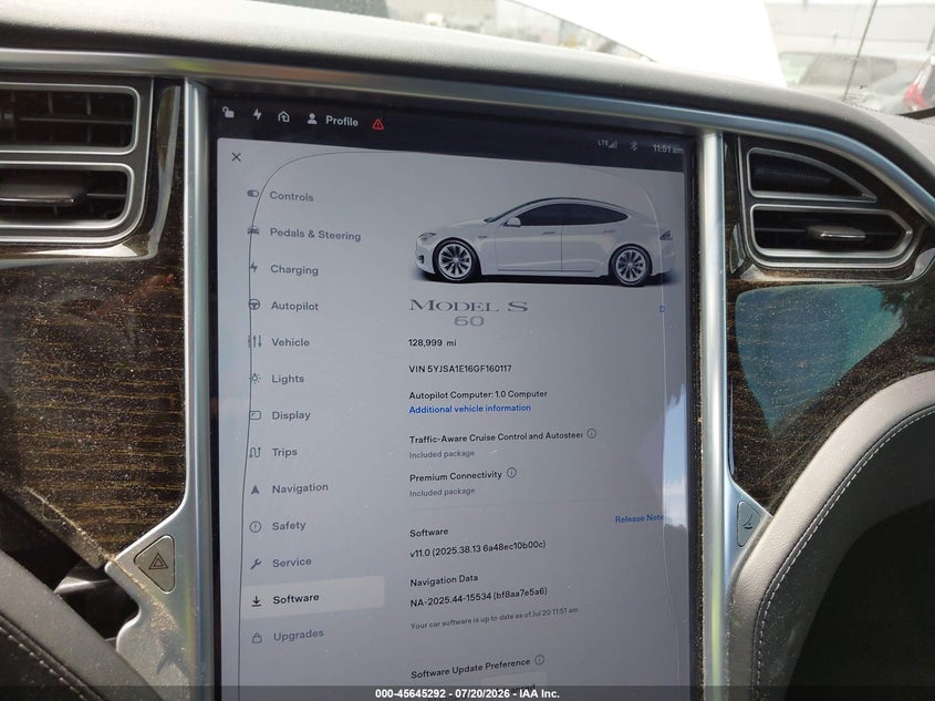 2016 Tesla Model S 60/70/75/85 VIN: 5YJSA1E16GF160117 Lot: 45645292