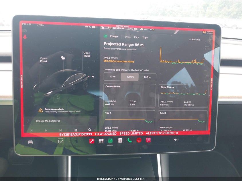 2018 Tesla Model 3 Long Range/Mid Range VIN: 5YJ3E1EA3JF152833 Lot: 45645515