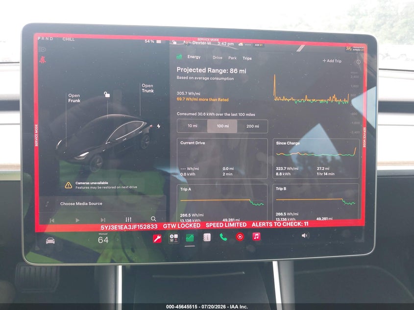 2018 Tesla Model 3 Long Range/Mid Range VIN: 5YJ3E1EA3JF152833 Lot: 45645515