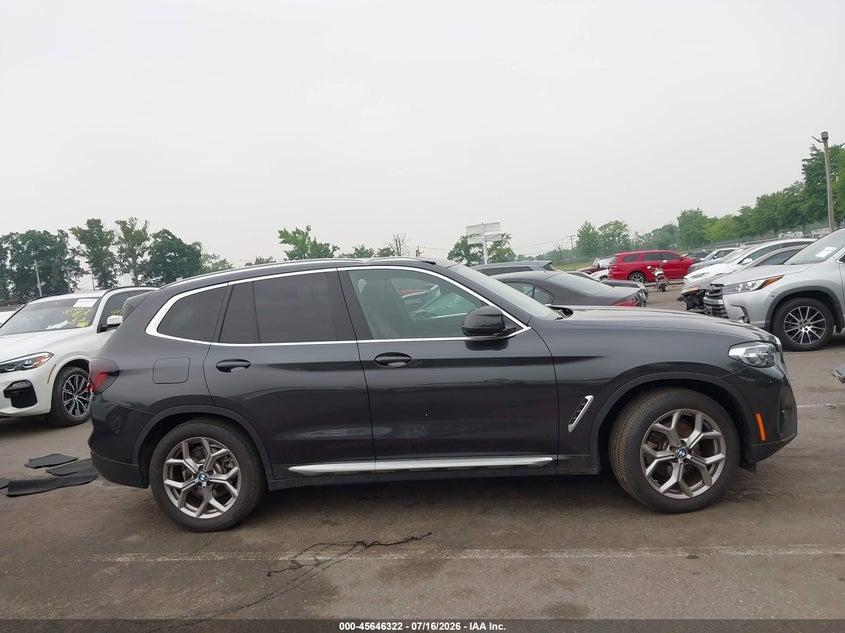 2022 BMW X3 xDrive30I VIN: 5UX53DP09N9N39857 Lot: 45646322