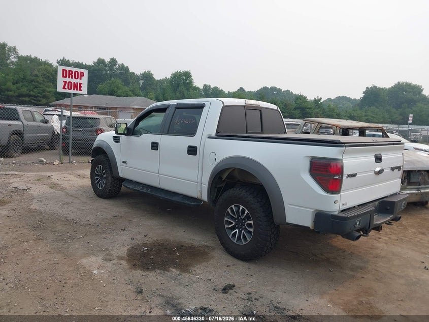Vin: 1ftfw1r69cfa22831, lot: 46144886, ford f-150 svt raptor 20123