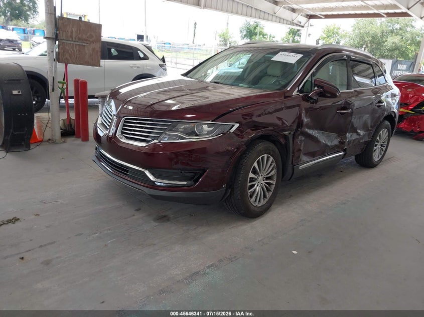 Vin: 2lmpj6kr8jbl17678, lot: 46144896, lincoln mkx select 20182