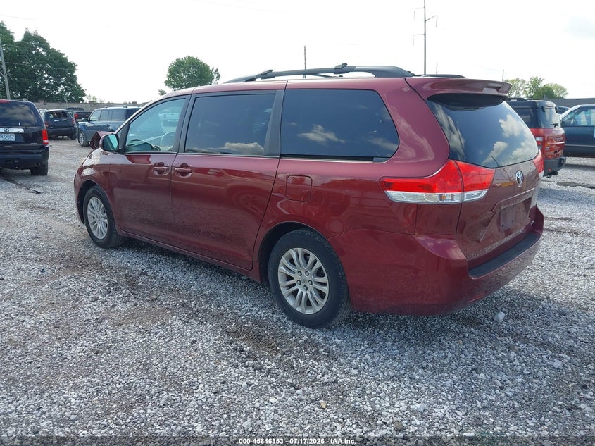 Vin: 5tdyk3dc8cs258660, lot: 46144908, toyota sienna xle v6 8 passenger 20123