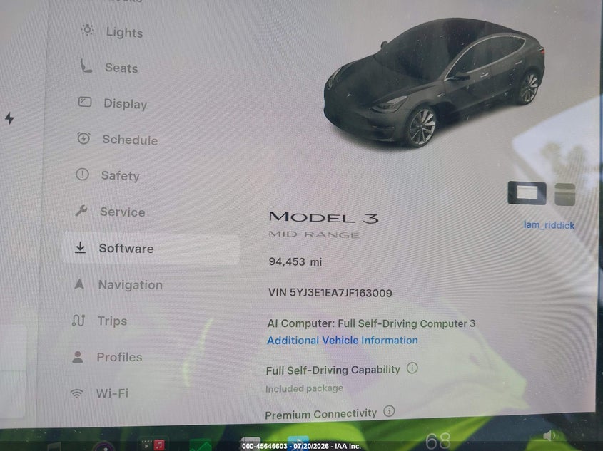 2018 Tesla Model 3 Long Range/Mid Range VIN: 5YJ3E1EA7JF163009 Lot: 45646603