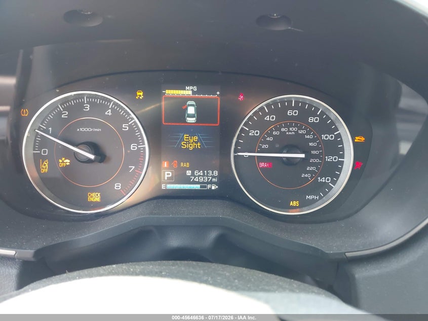 2019 SUBARU XV SPORT UTILITY VEHICLE 2.0L H-4 DI, DOHC, VVT, 152HP