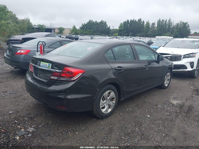 Vin: 2hgfb2f55dh582683, lot: 46145217, honda civic lx 20134