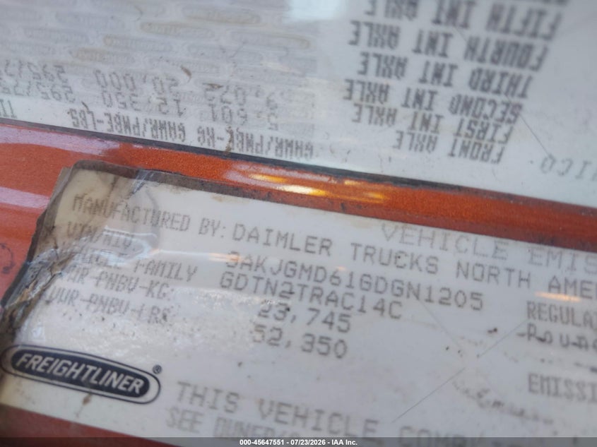 2016 FREIGHTLINER CONVENTIONAL auction photo 8