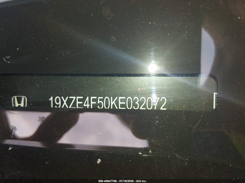2019 Honda Insight Ex VIN: 19XZE4F50KE032072 Lot: 45647766