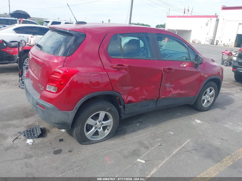 2015 Chevrolet Trax Ls VIN: KL7CJPSB7FB179701 Lot: 45647921