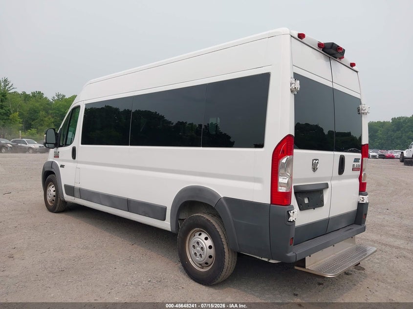 Vin: 3c7wrvpgxje154730, lot: 46146796, ram promaster 2500 window van high roof 159 wb 20183