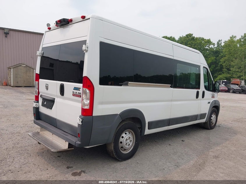 Vin: 3c7wrvpgxje154730, lot: 46146796, ram promaster 2500 window van high roof 159 wb 20184