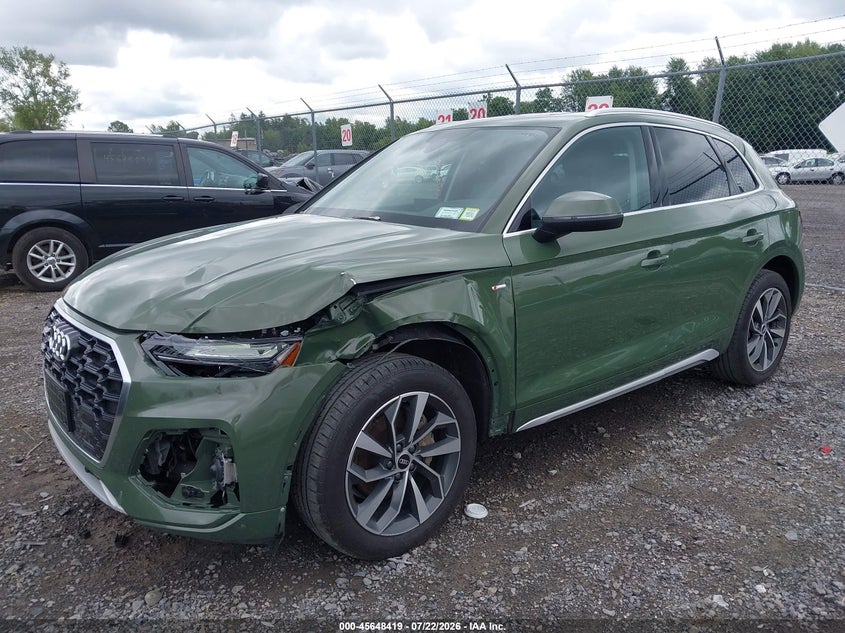 Vin: wa1eaafy4n2014754, lot: 46146974, audi q5 premium plus 45 tfsi s line quattro s tronic 20222